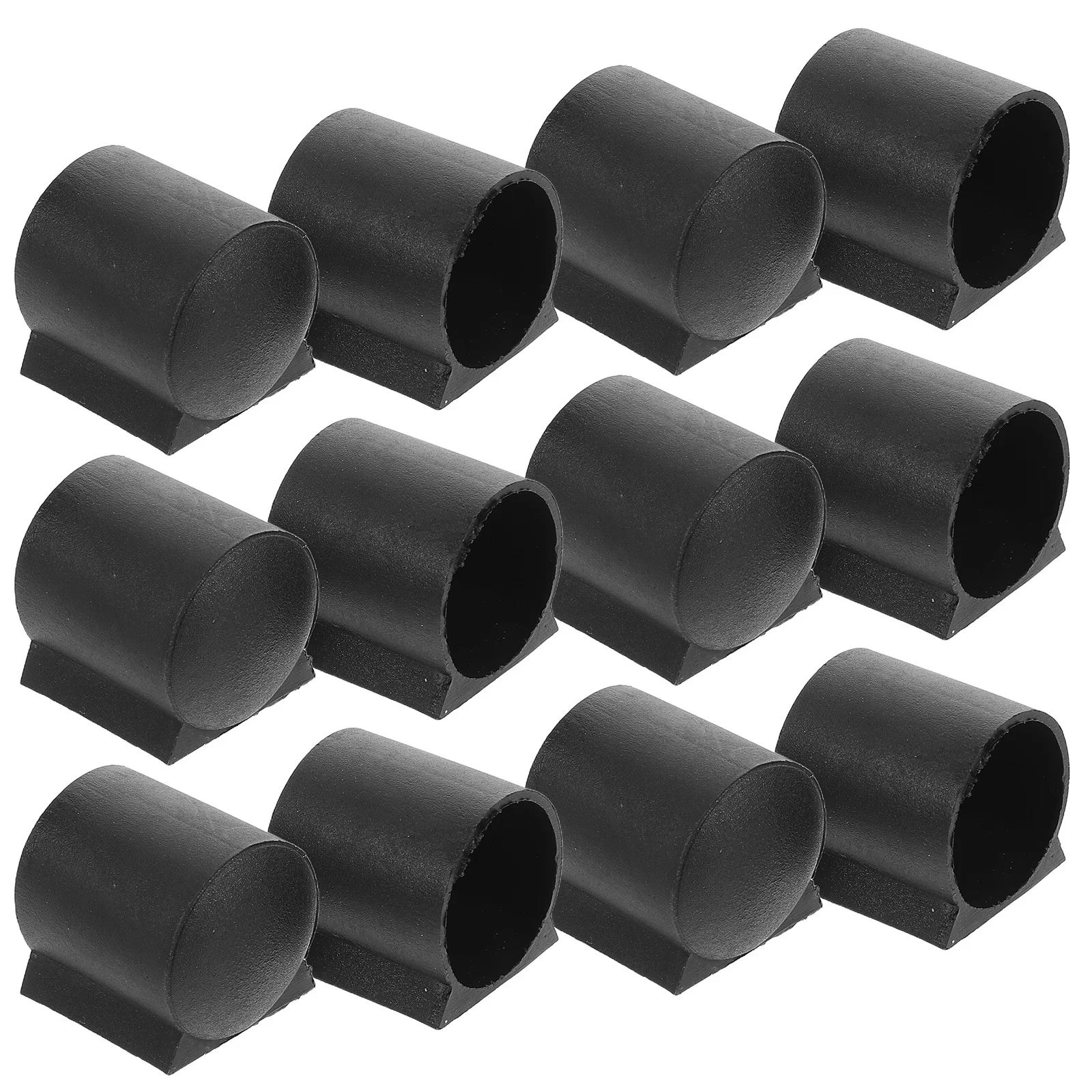 

12pcs Folding Chair Leg Caps Black Plastic Tips For Stability Non-Marring Floor Protectors Banquet Conference Event Use