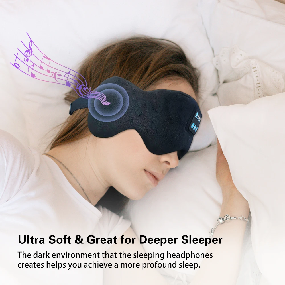 

Sleeping Mask With Bluetooth 5.3 Headphones For Sleeping Sleep Shade For Women Men Fone De Ouvido Bluetooth Wireless Eye Mak