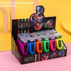 10/14.2/25ml Multiple Color Boby Paint Face Painting Art Palette Glitter Neon Party Tools Festival Halloween Cosplay Safe Supply