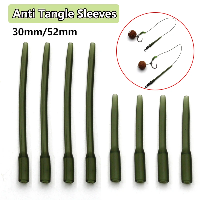 

20pcs Carp Fishing Accessories Anti Tangle Sleeves 30mm/52mm Hair Rigs Chod Rigs QC Swivels For Carp Fishing Tackle Equipment