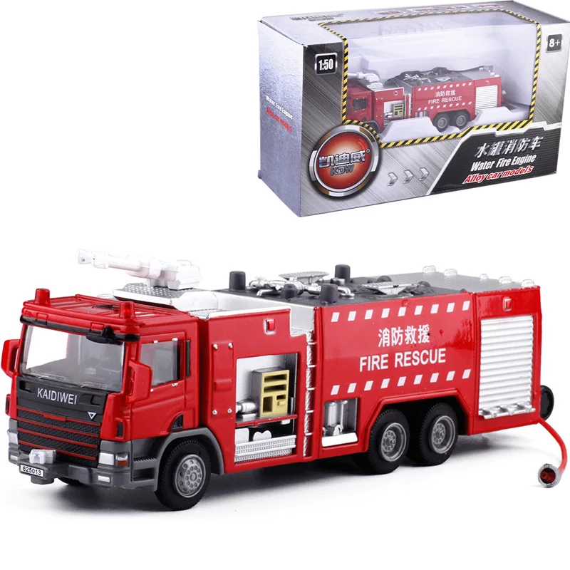 Kdw 1:50 escavadeira caminhão escada de motor de incêndio krupp dl52 recipiente carregador guindaste empilhador diecast carro metal veículo modelo brinquedo