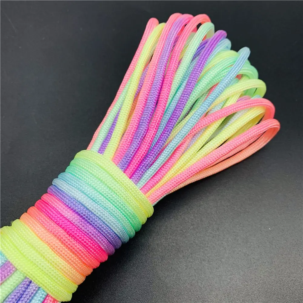 Equipment Parachute Cord Lanyard Rainbow Paracord Rope Rainbow Colors Cord Rope DIY Survival Bracelet Parachute Lanyard