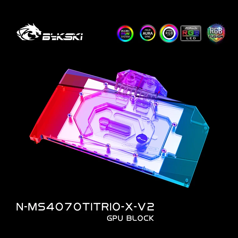 Imagem -04 - Bykski Gpu Water Block para Msi Geforce Rtx 4070 ti Suprim 12g Placa Gráfica Sistema de Refrigeração Radiador de Cobre N-ms4070titrio-x-v2