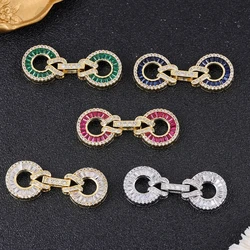 Juya Handmade Cubic Zirconia Material 18K Real Gold Plated Creative Decoration Fastener Lock Closure Clasps Accessories Supplies