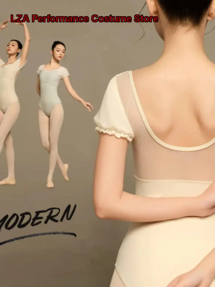 Women's Adult Dance Dress Practice Leotard Cross Back High Cut Art Exam Body Suit Gymnastics