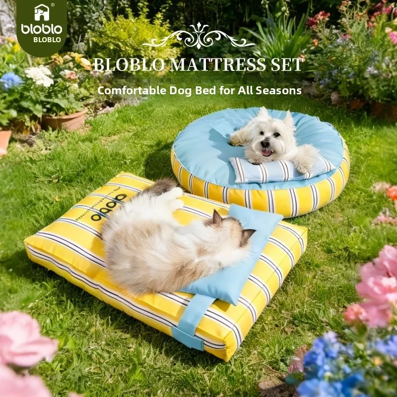 

Лежанка для собак Bioblo Stripes Tatami: Мягкий, комфортный, универсальный дизайн, всесезонный, съемный, моющийся коврик-диван для домашних животных