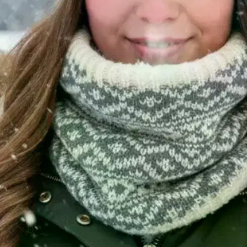 

Unisex Winter Scarf Neck Warmer Thickened Fleece Outdoor Cycling Face Mask Versatile Knitted Neck Protection Overhead Scarf