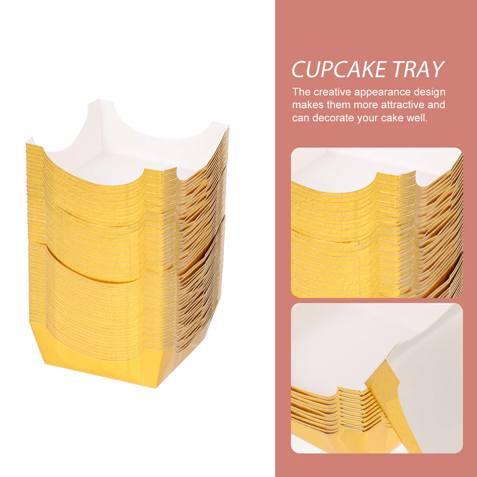 100 Pcs Cake Tray Square Cupcake Cases Heat Resistance Cups Paper Bowls Party Liners Restaurant Baking Box