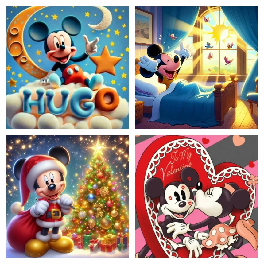 

Disney Diamond Painting Kits Mickey Mouse Minnie Valentine Rhinestone 5D Full Embroidery Art Romantic Cartoon