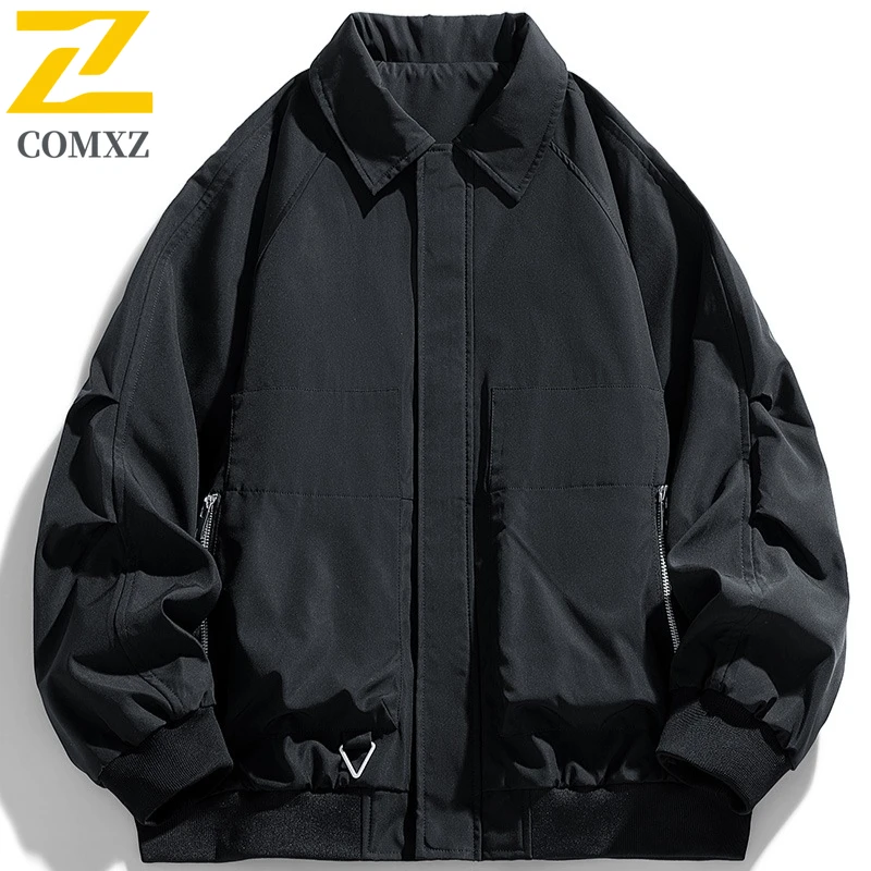 

Men's Jacket 2025 New Simple Style Comfortable Breathable Lapel Jacket Outdoor Casual Loose Korean Version Men's Zipper Jacket