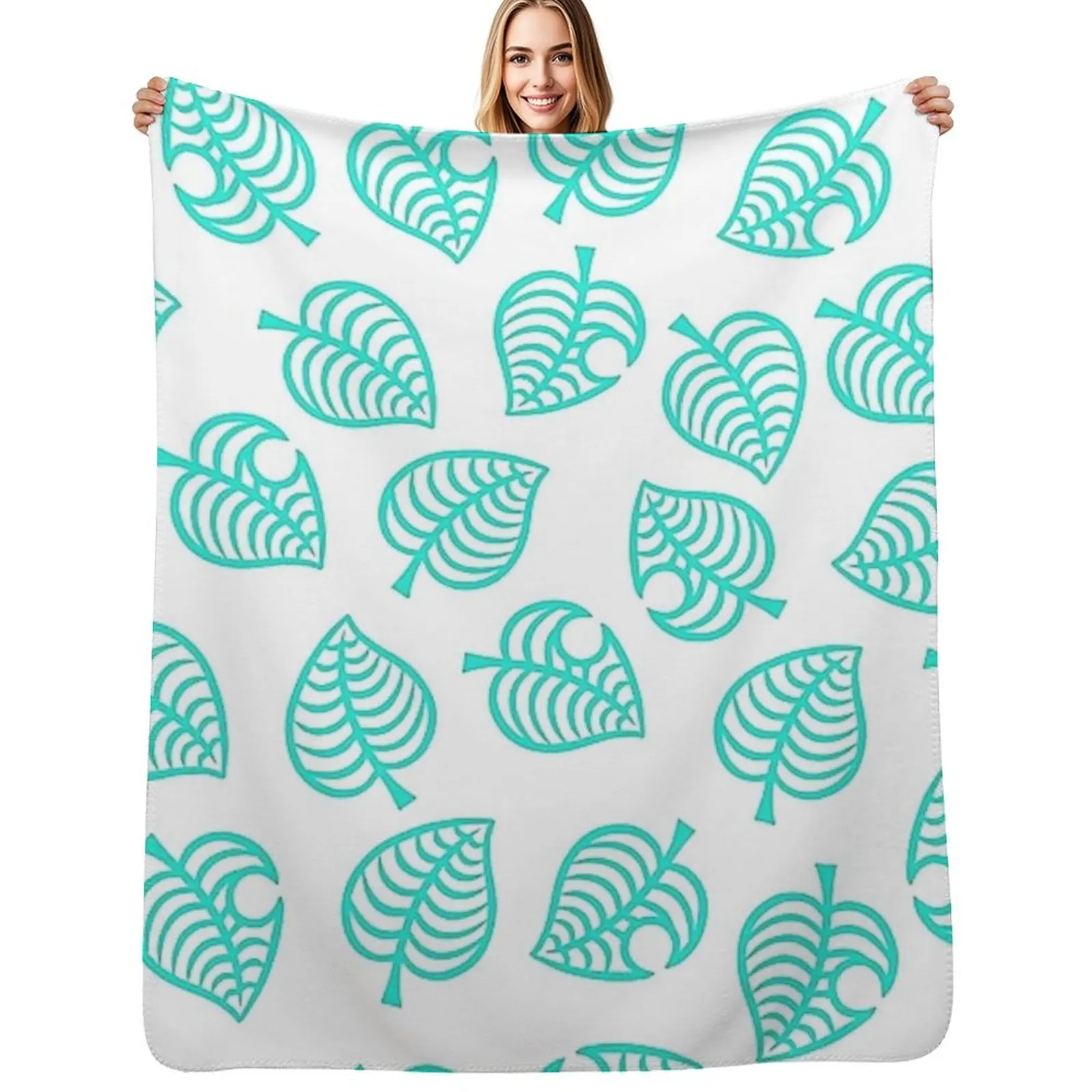 

ACNH Leaves Throw Blanket Cozy Napping Blanket Gift for Mom Dad