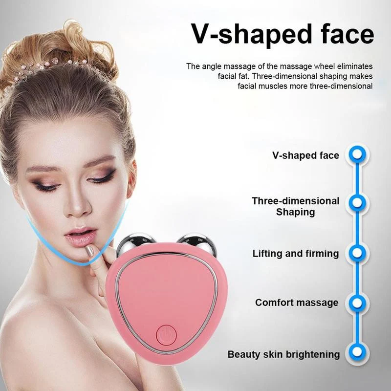 Microcurrent Facial ToningDevice Face Massager Roller Instant Face Lift Device for Wrinkle Removal Skin Tightening