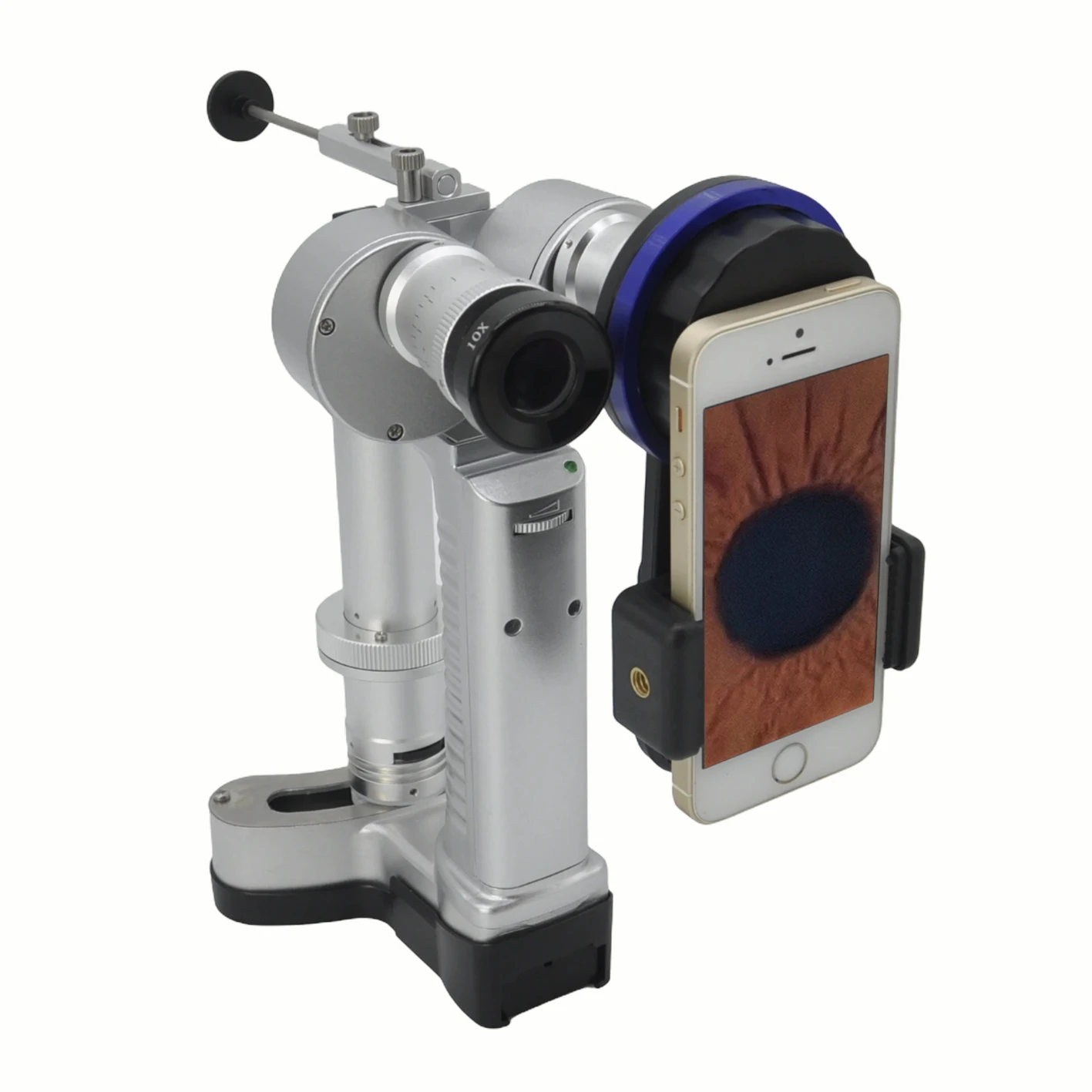 

Silver Portable Handheld Slit Lamp Microscope 2 Step Magnification Human Vet Ophthalmic Eye Examination