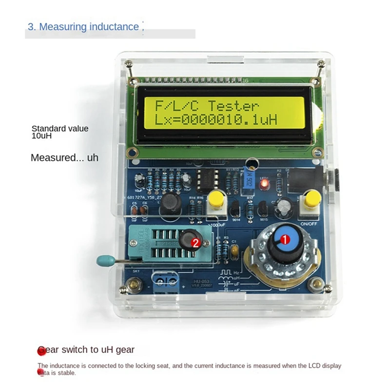 Misuratore di capacità e induttanza misurazione della frequenza Kit Set elettronico fai da te 51 Tester monolitico Set di saldatura per circuiti