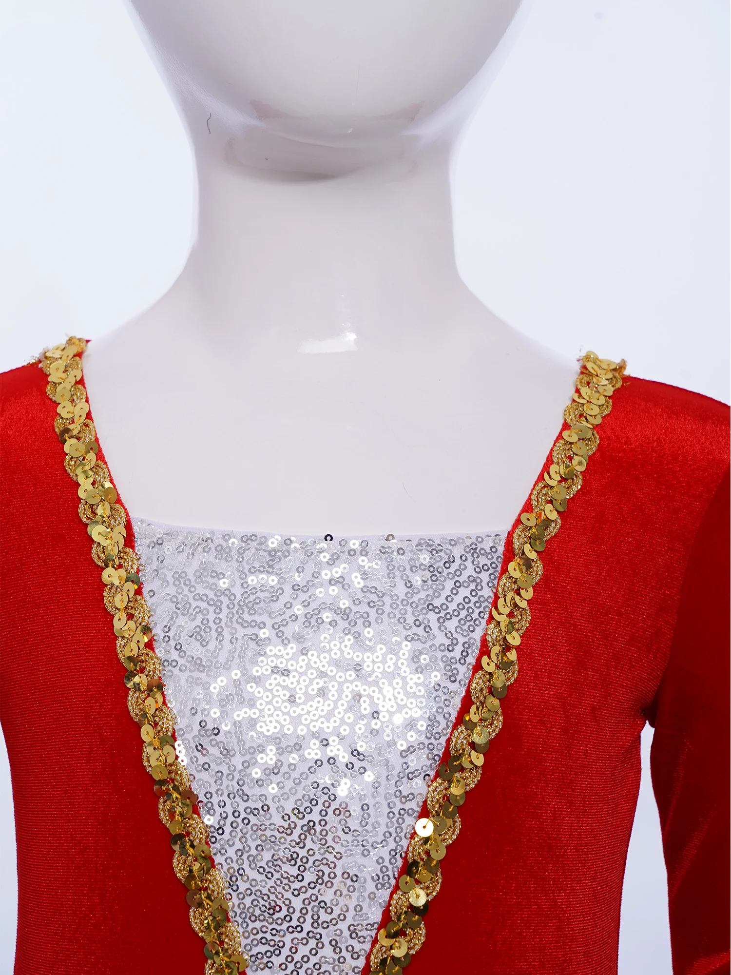 Kinderen Meisjes Kunstschaatsen Ballet Dans Kostuum Lange Mouwen Glanzende Pailletten Patchwork Fluwelen Tutu Jurk Voor Ballerina Danskleding