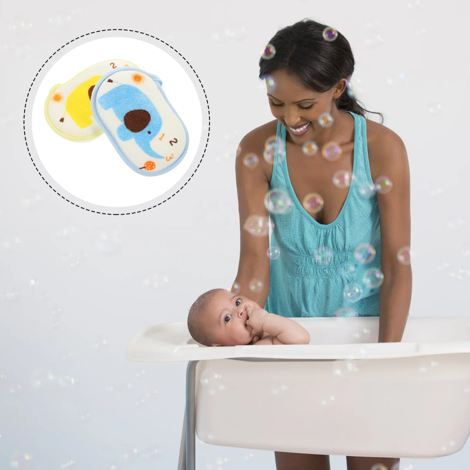 

2Pcs Baby Bath Sponge Comfortable Portable Bath Scrubber for Newborns and Toddlers Exfoliating Body Scrubber Wash Tool for Kids