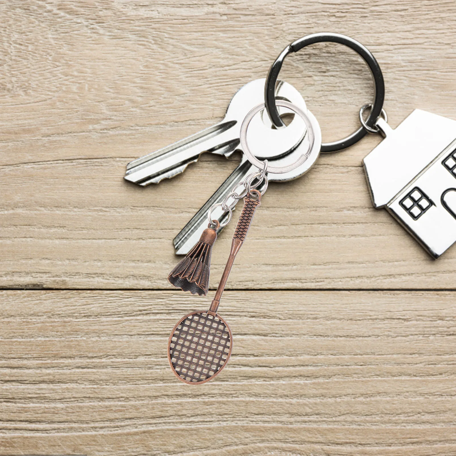 

3pcs Badminton Keychain Metal Pendant For Keys Bags Decorative Sports Gift Durable Charm Birthday Present Teens Women Team