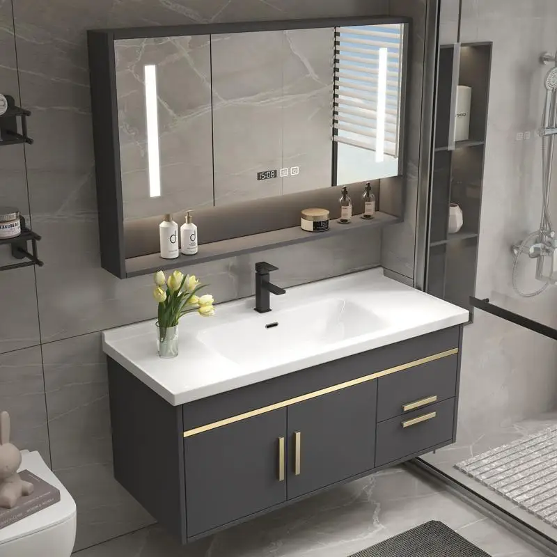 Picture 4: Modern simple bathroom light luxury ceramic integrated smart bathroom cabinet combination