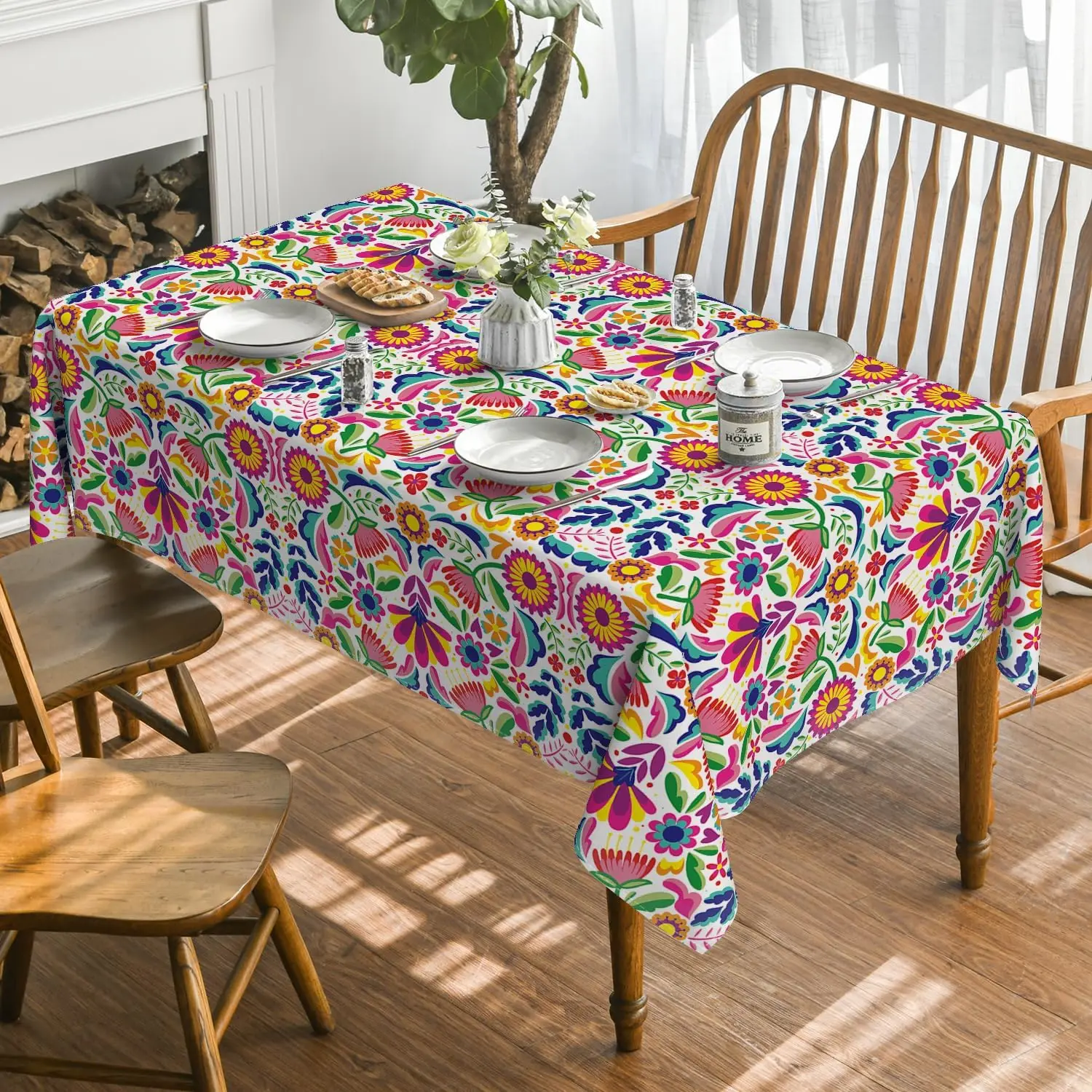 Mexico Day of The Dead Tablecloth Mexico Fiesta Party Decor Dia De Muertos Table Cloth Washable Table Decor Halloween Decoration