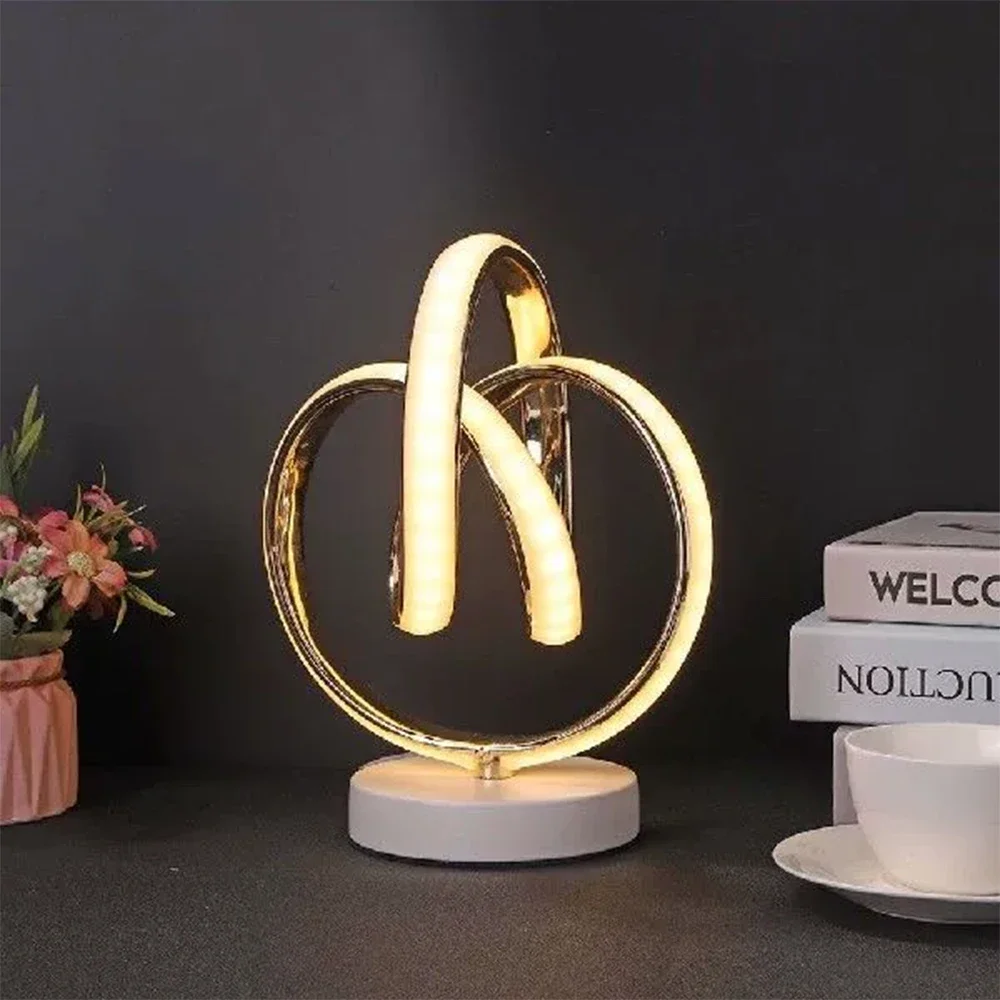 Modern Table Lamps LED Spiral Button Swtich LED Table Light Bedside Lamp Nightstand Lamp For Living Room Bedroom Office Home