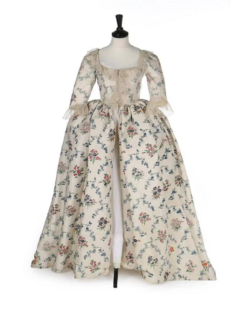 Robe florale Renaissance Style français Robe médiévale victorienne cour Rococo Baroque princesse Robe de bal Costume de théâtre