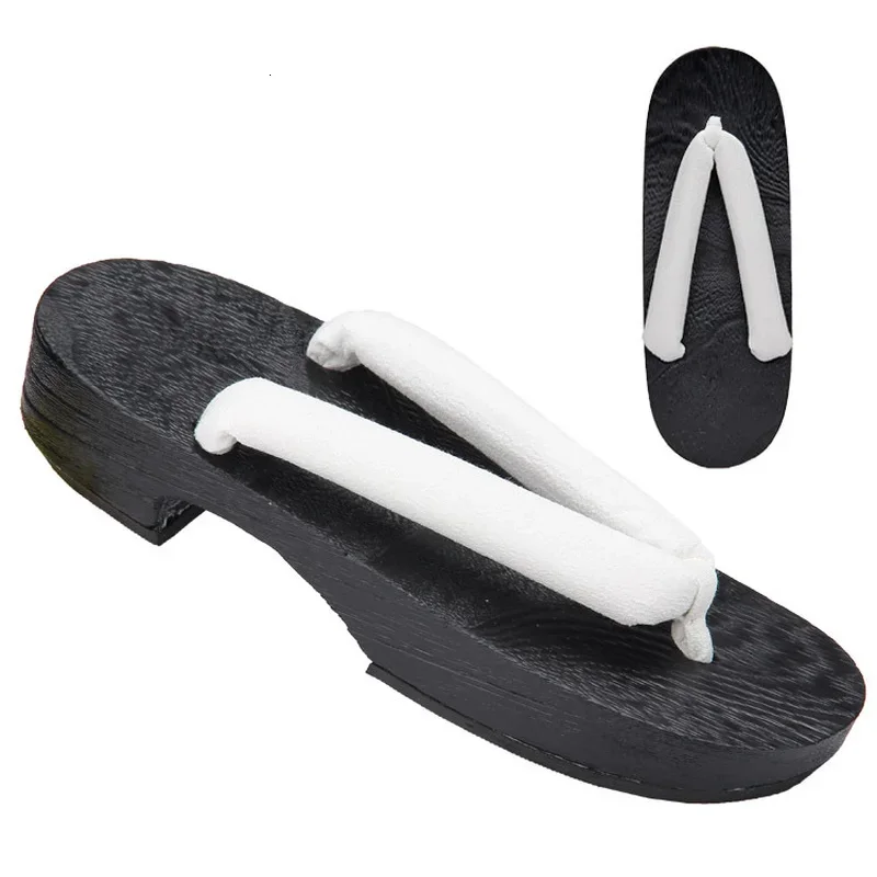 Japanese Traditional Wooden Shoes Woman Kimono Geta Clogs Sauna Spa Flip Flops Home Slippers Beach Sandals Anime Cosplay Costume