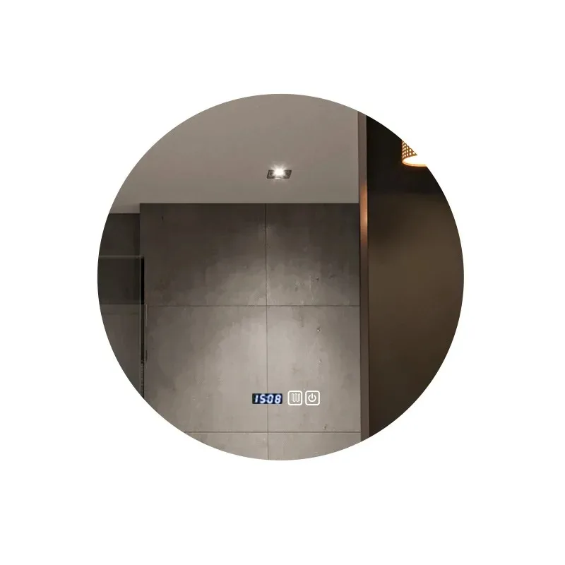 

Diameter 50CM Round Smart Bathroom Mirror Washstand Round Mirror Led Light Back Luminous Connection Power Supply High Definition