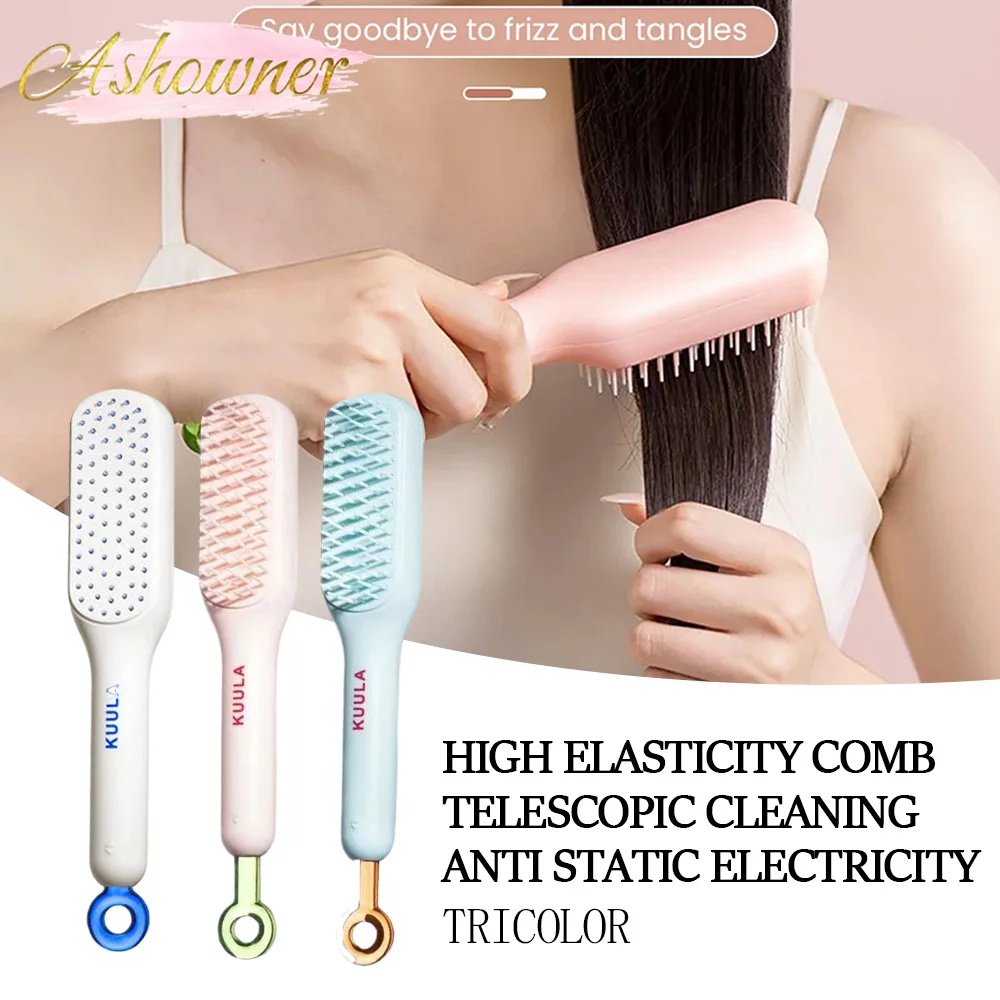 

Anti-Static Massage Comb Self-Cleaning Telescopic Comb For Hair Scalp Cleaning Hairdressing Comb Women Salon Styling Tool