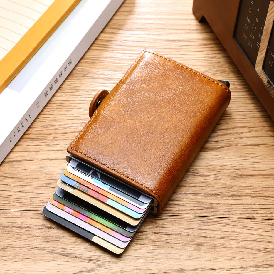 Rfid Men Card Wallets Carbon Fiber Slim Mini Wallet 14 Card Holders Small Money Bag Male Purses image 6