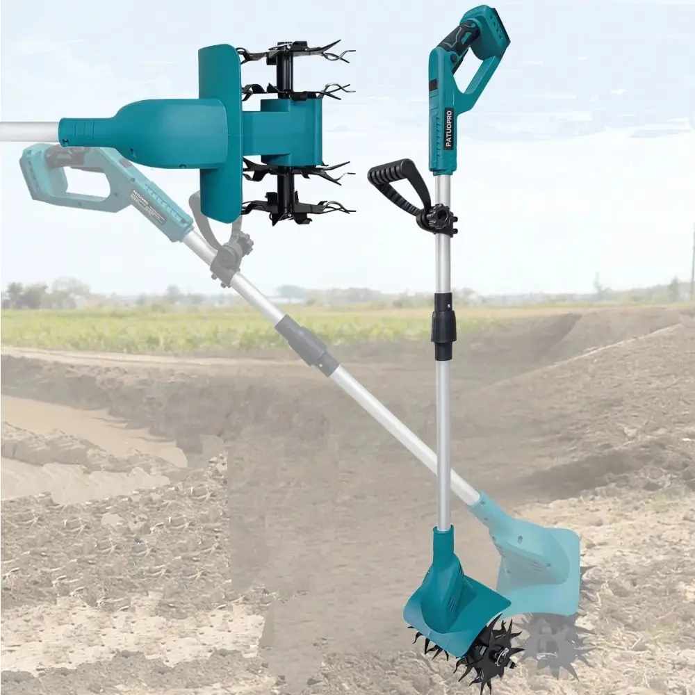 PATUOPRO Brushless Electric Garden Ripper Screen Display Lawn Mower Screen Cultivation Garden Power Tool For Makita 18V Battery