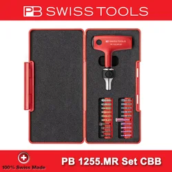 PB SWISS 20 in 1 Ratchet Screwdriver Set with Bits PH/SL/TORX/PZ/HEX Strong Magnetic Screw Driver PB 1255.MR Set CBB