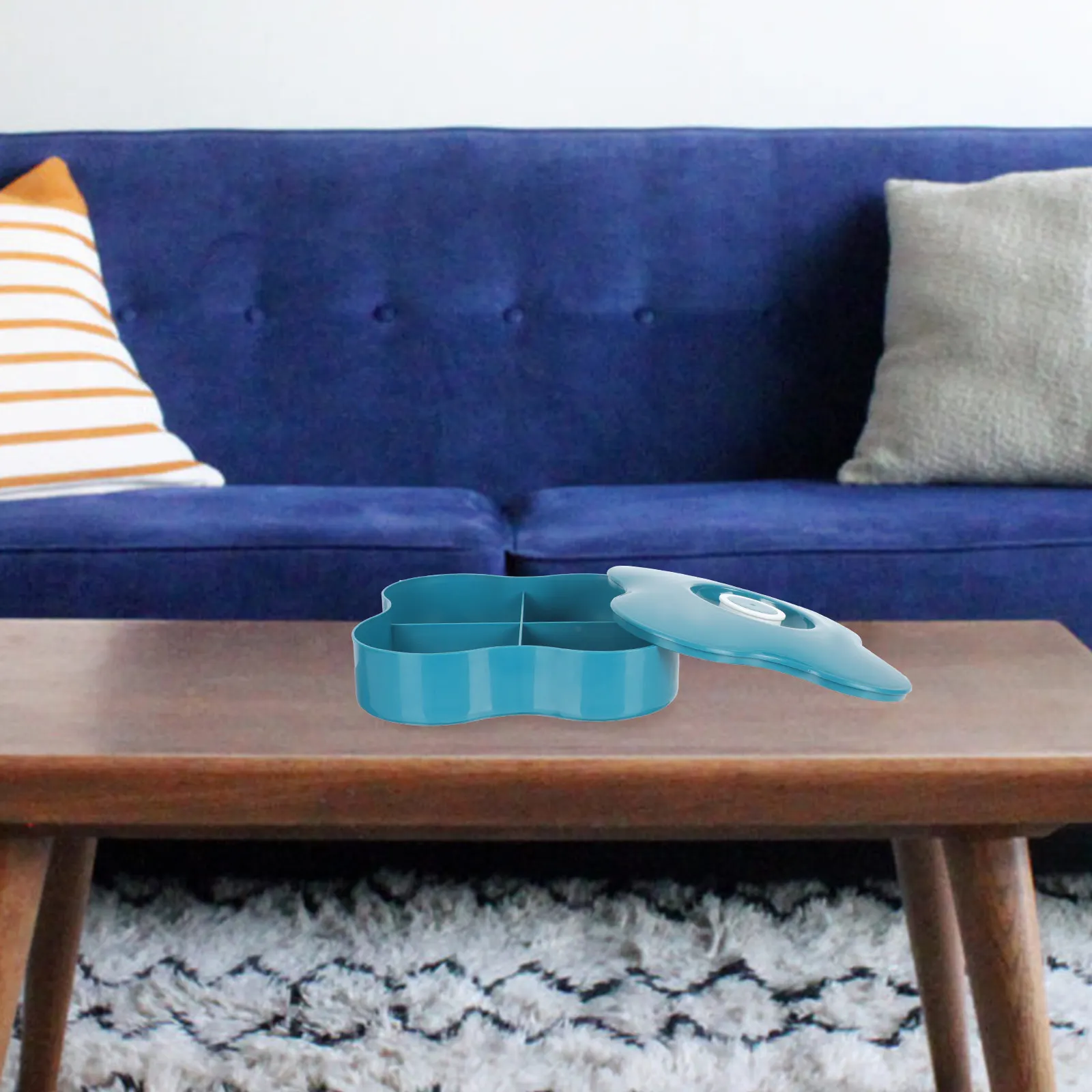 

1Pcs Multi-Grid Snack Tray Plastic Clover Shape Dried Fruit Plate Desktop Nuts Storage Serving Dish Fruit Tray