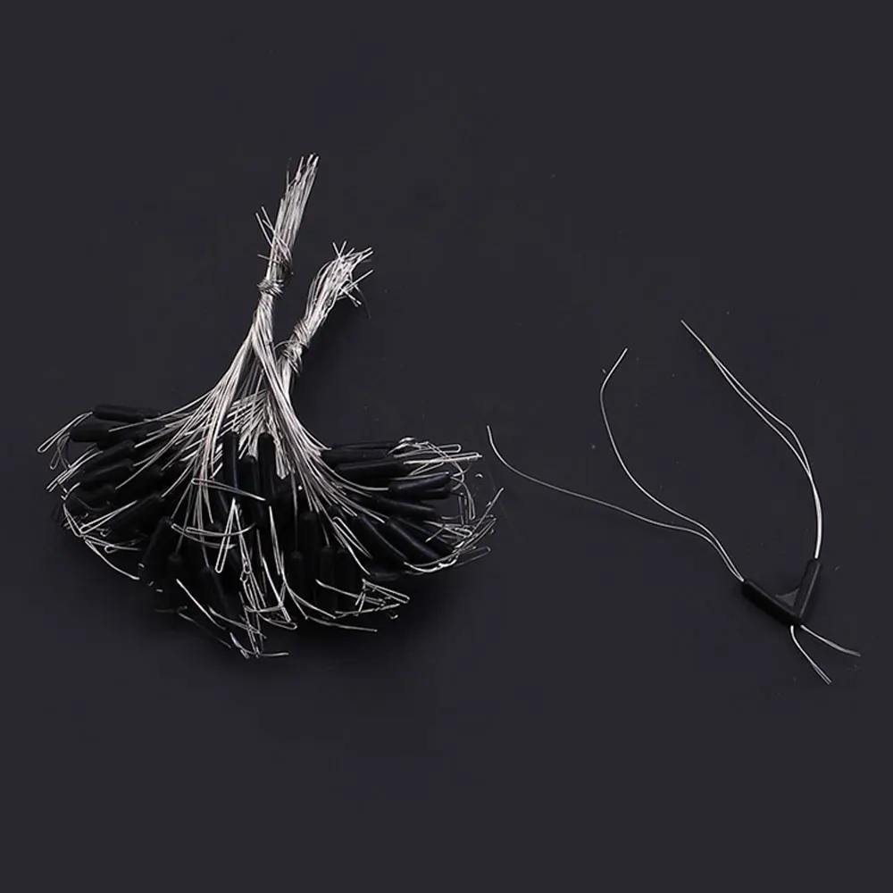 

50pcs Fishing Double Hooks Bifurcation Tool Fishing Line Anti Contactor Tool Black Fishing Space Bifurcation Accessories