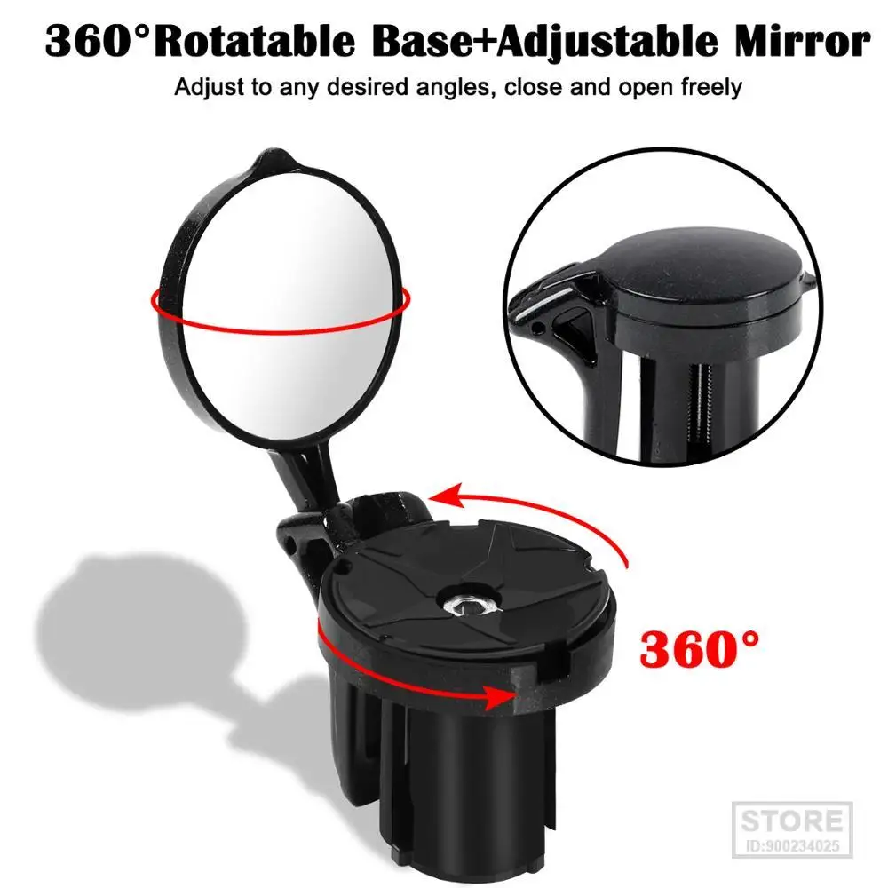 WEST BIKING Road Bike Mirror Handlebar 360 Degree Rotatable Wide Angle Rear view Bicycle Accessories Safe Cycling Racing Scooter