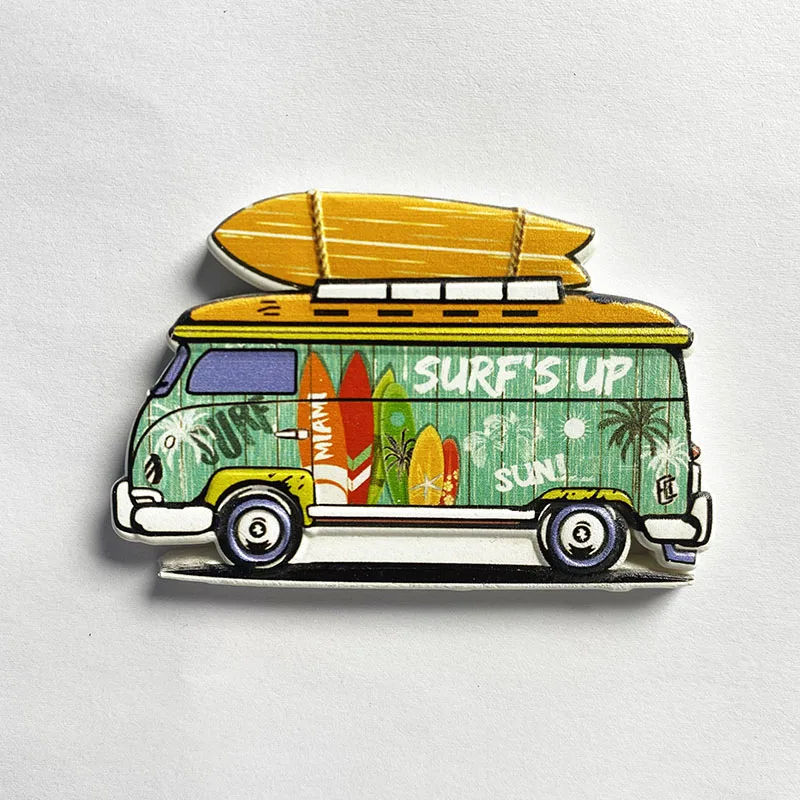 Hawaii Souvenirs Home Decor Items Beach bus, surfboard paddle 3D stereo Fridge Magnets Collection of arts and crafts gifts