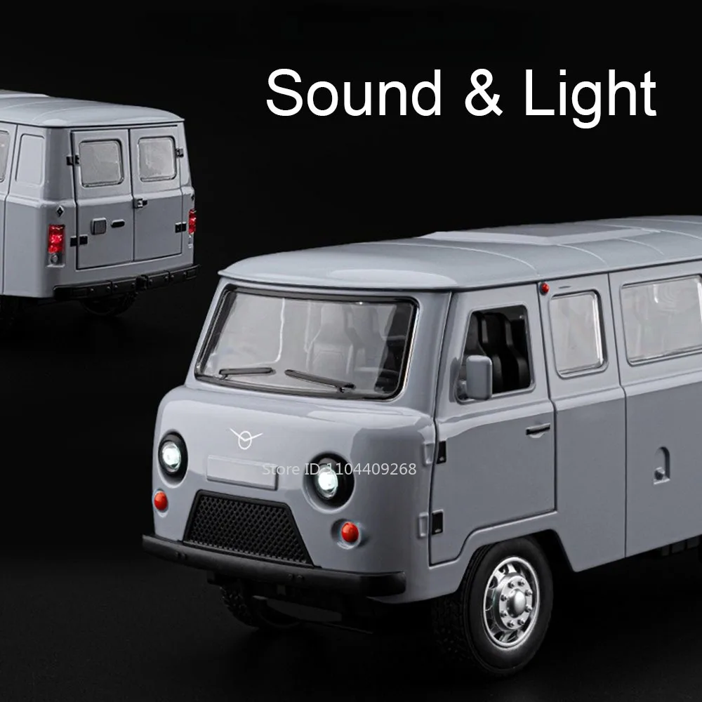 1:18スケール ロシア製UAZトラベラー 車模型 おもちゃ メタルダイキャスト プルバック サウンドライト付き ステーションワゴン バンモデル 装飾品 ギフト