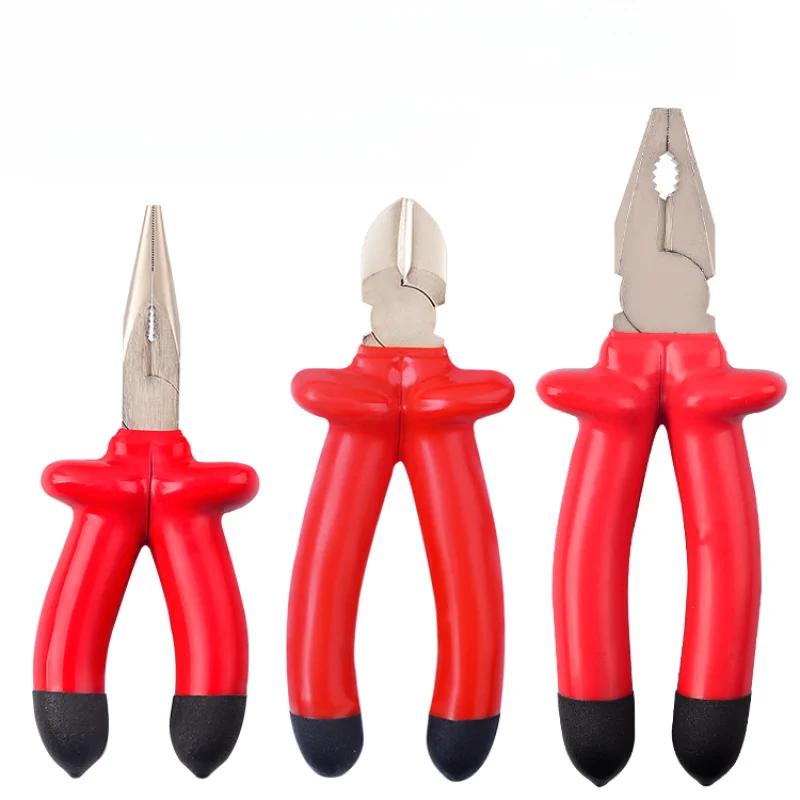 

Изолированный набор инструментов для электрика, устойчивый к высоким напряжению 380 В с тисками, игольчатым носом, диагональю, плоскогубцами для резки проволоки