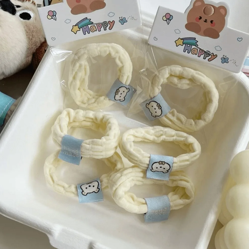 Высокоэластичная повязка на голову без следов с логотипом из ткани с плюшевым мишкой, милое полотенце, резинка для волос для тонкой кишки, элегантные аксессуары для хвоста