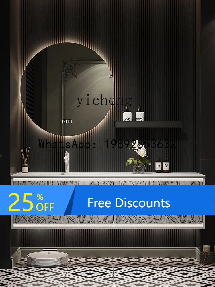 

bathroom cabinet combination integrated basin hand and face washing table Minimalist style villa washing table