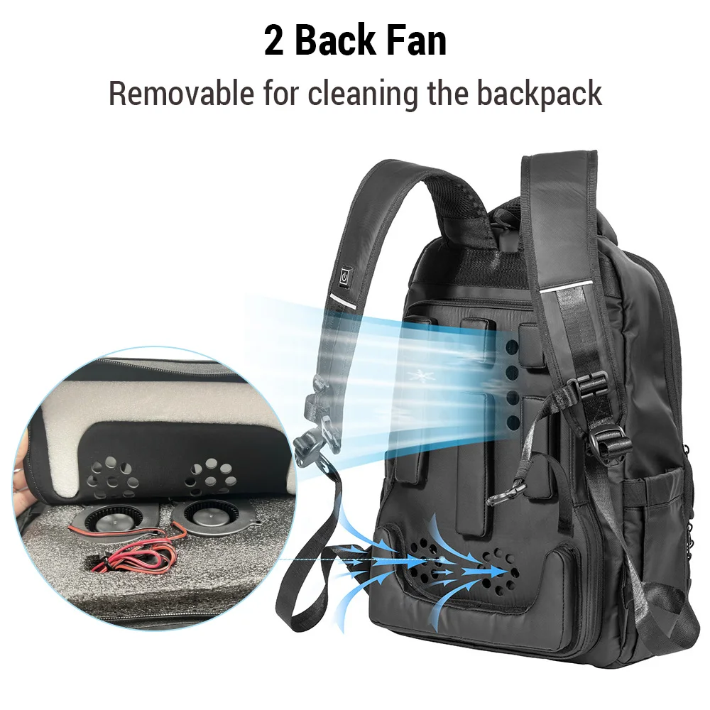 

Cooling Fan Backpack Outdoor Activities Portable Fan Backpack with Built-in Fan Summer Cooling Backpack for Hiking and Travel