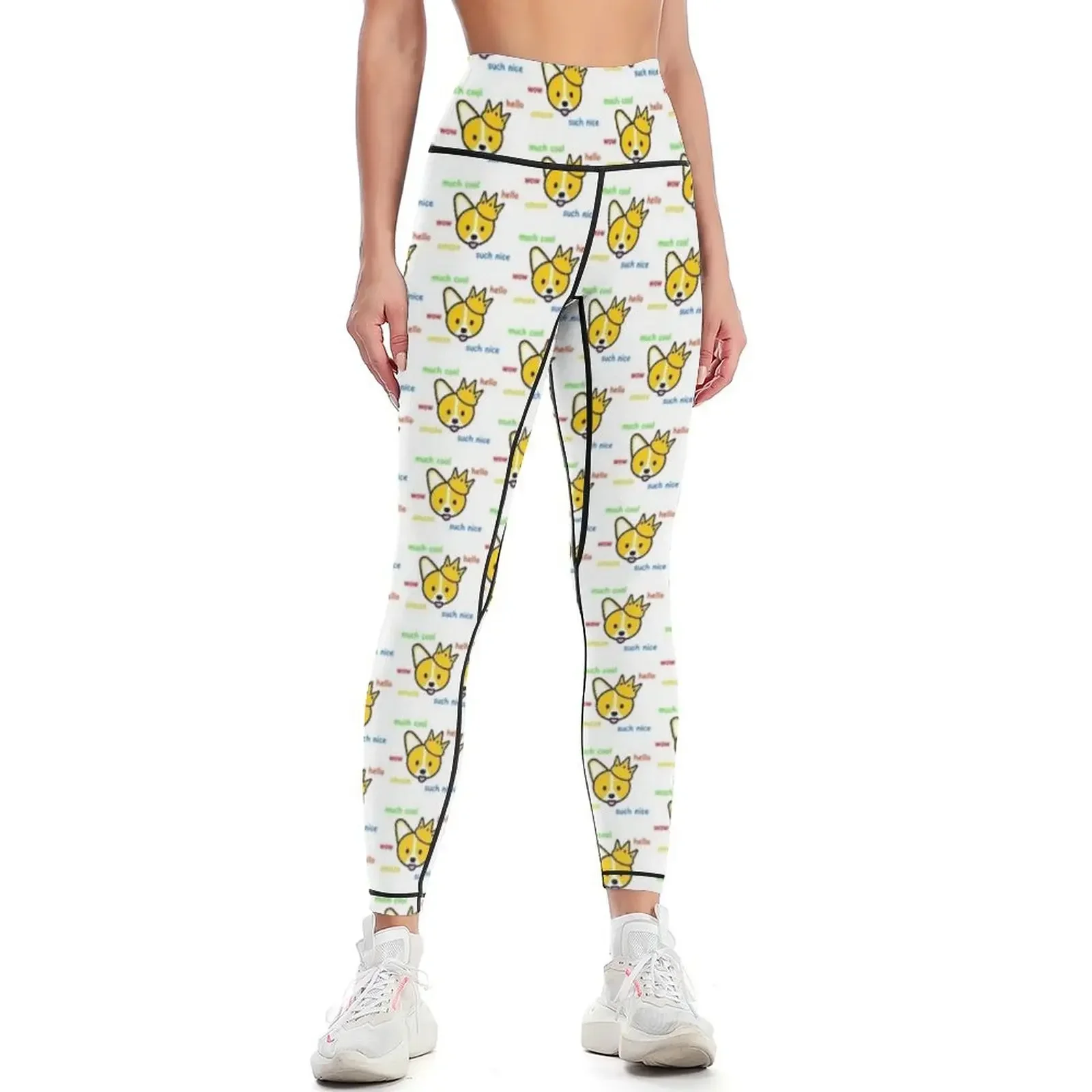 

Comic Sans Corgi Shiba Inu Doge Meme Dog Leggings Tight fitting woman Women's gym Women's push up Womens Leggings