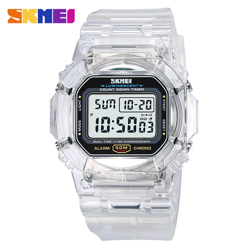 SKMEI 1999 Waterproof Watch for Women Countdown Sports LDE Display Stopwatch Digital Wristwatches Women Girl Relogio Feminino