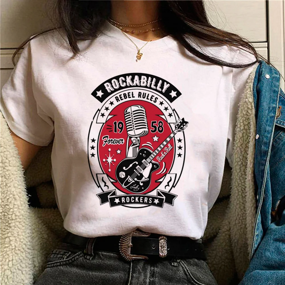 Rockabilly Tee women funny comic manga tshirt girl designer clothing