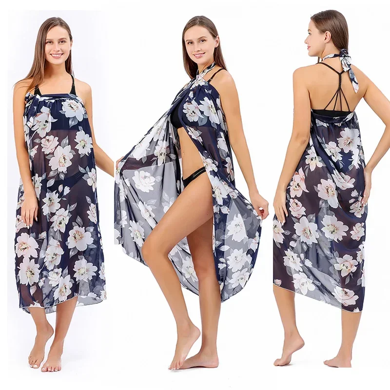 Strandrock, Leopardenmuster, Bikini-Bluse, Wickelrock, Sonnenschutzkleidung, Frühling und Sommer, Urlaub am Meer, Freizeitmode
