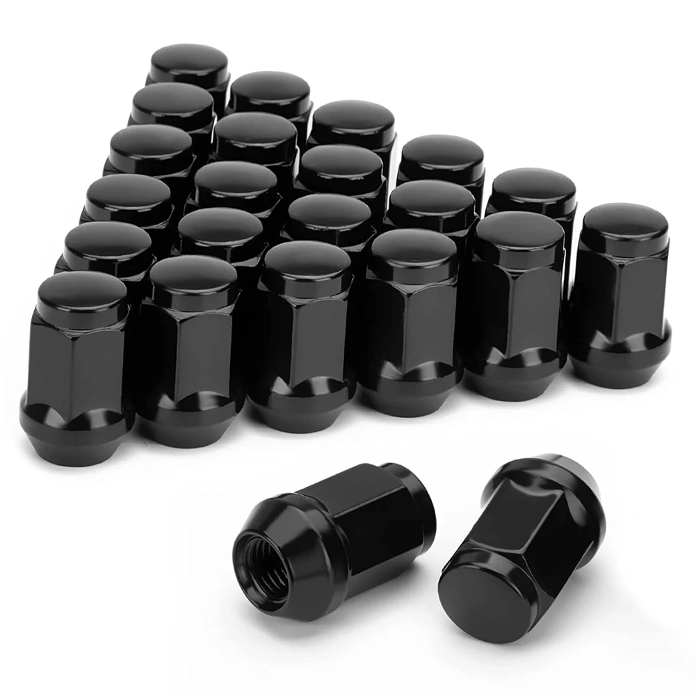 

24PCS 12X1.5 Lug Nut Closed End Bulge Acorn Cone Lugnuts, for FJ Cruiser 2007-2022,2001-2007 Sequoia Black