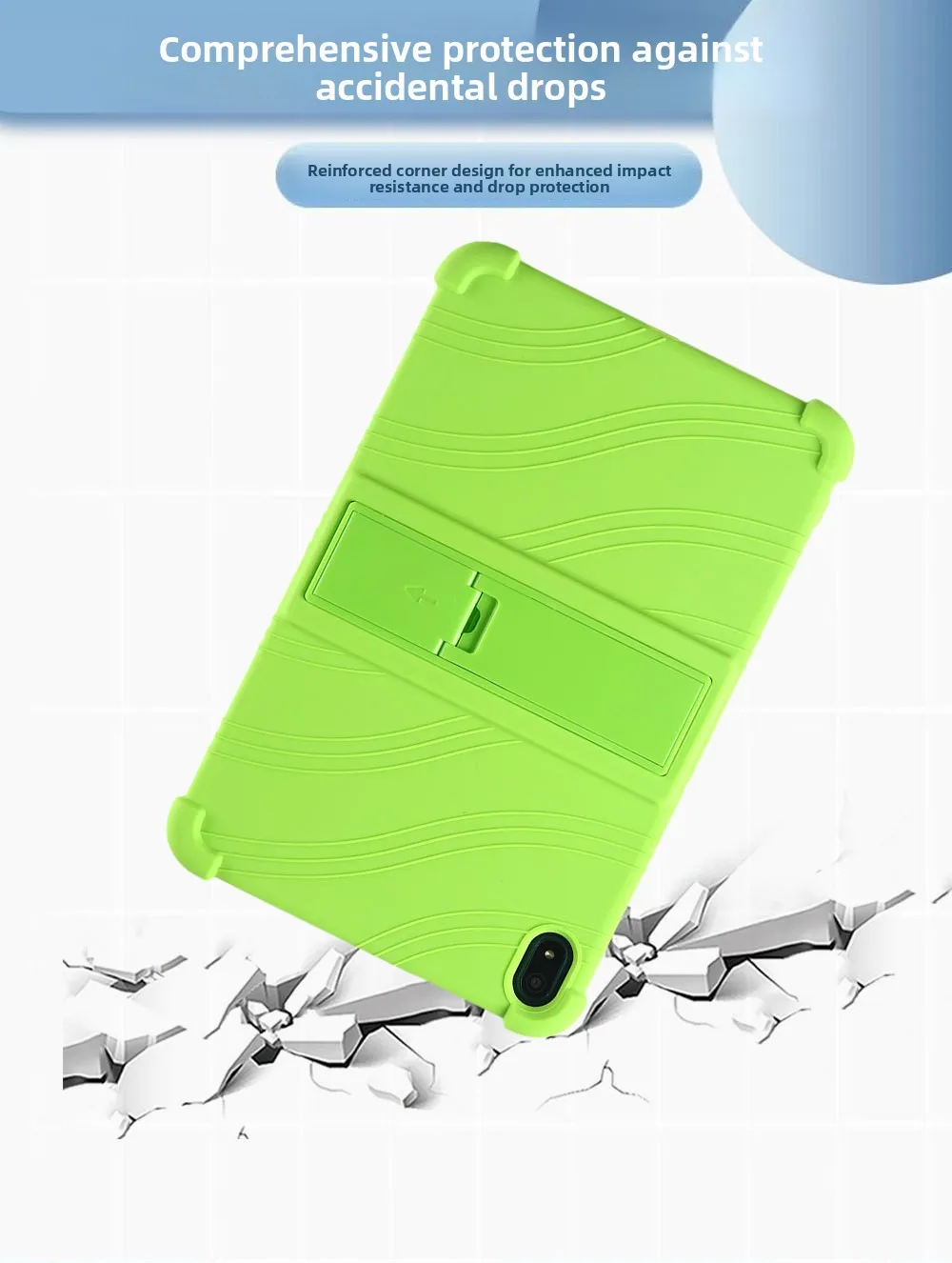 Für Nokia T20 10,4 Zoll Tablet-Hülle, Silikonhülle mit Ständer, stoßfest, stoßfest, Ganzkörper-Schutzhülle für Kinder – Detail 7