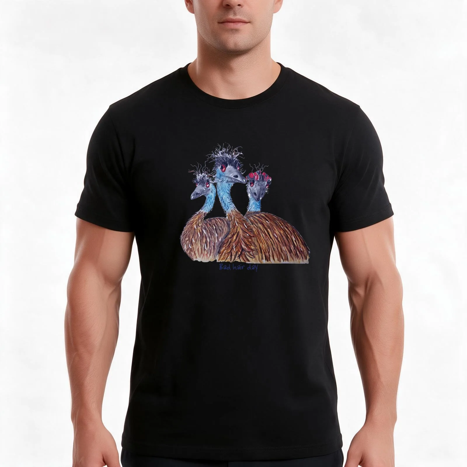 Bad hair day T-Shirt, Summer Casual Cotton Tee, Oversized Streetwear Tops, Vintage Graphic Print, Loose Fit Short Sleeve