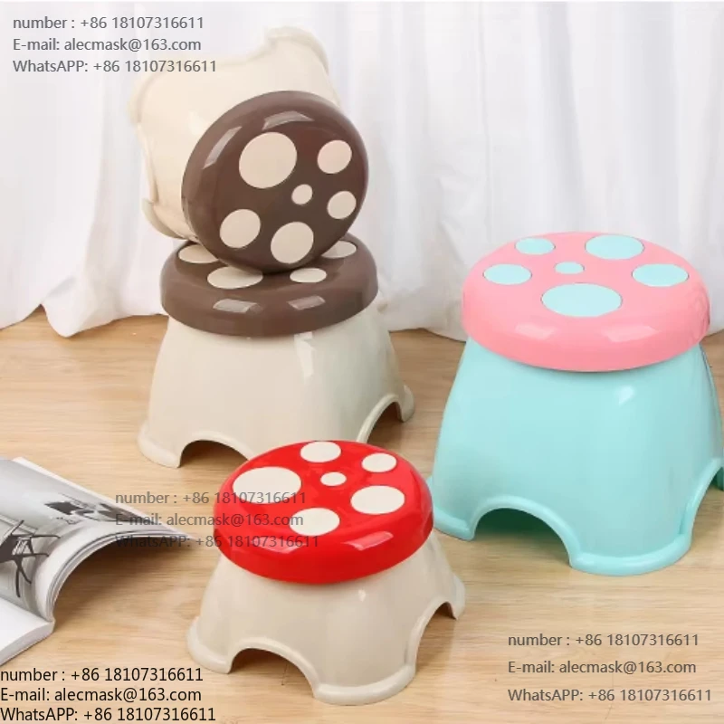 

Creative Household Mushroom Plastic Round Stool High Stool Small Chair Thickened Adult Low Stool Children's Chair