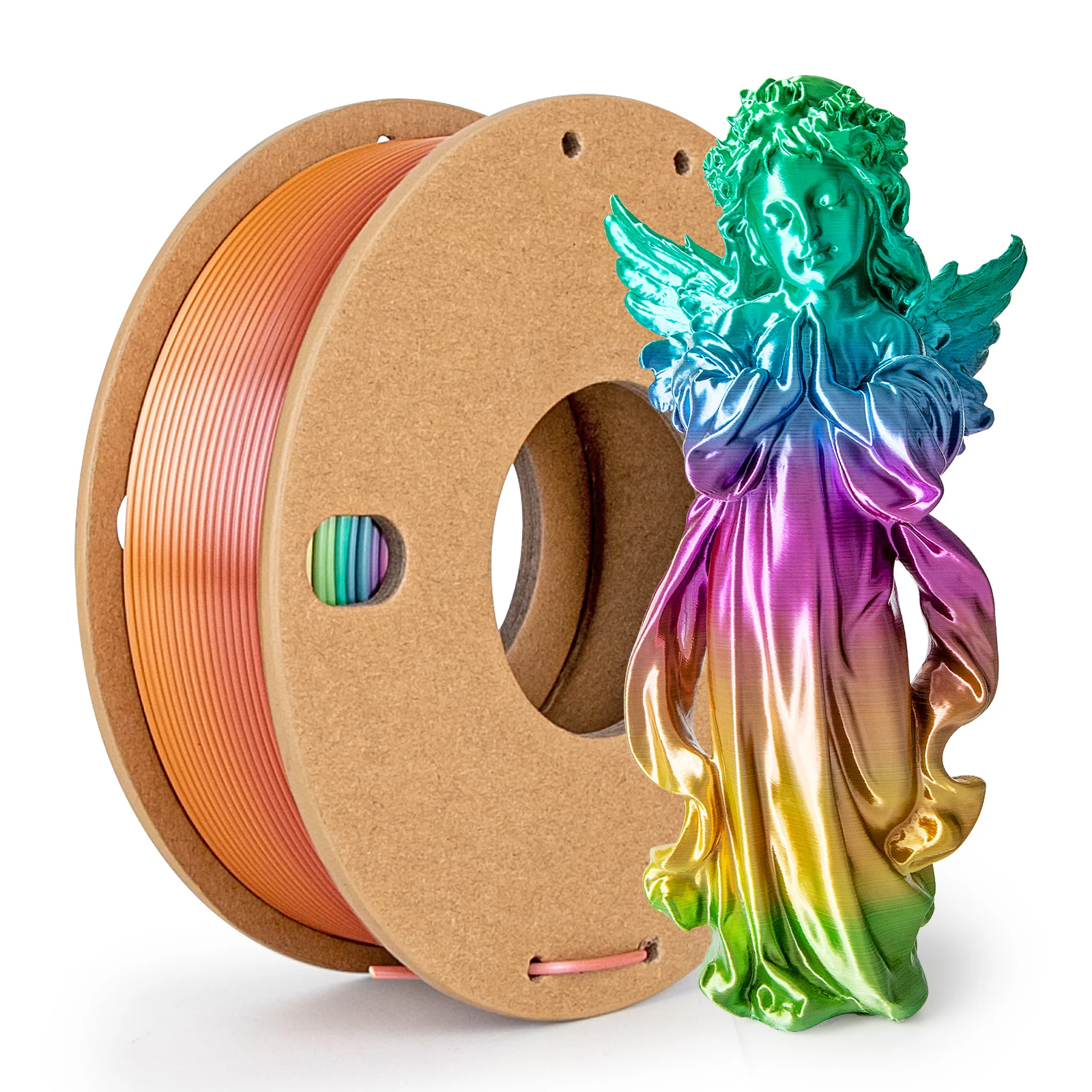 Silk Rainbow PLA Filament 250g 1.75mm Silk PLA 3D Printer Filament Candy Series Shiny Gradient Filament 3D Printing Filament