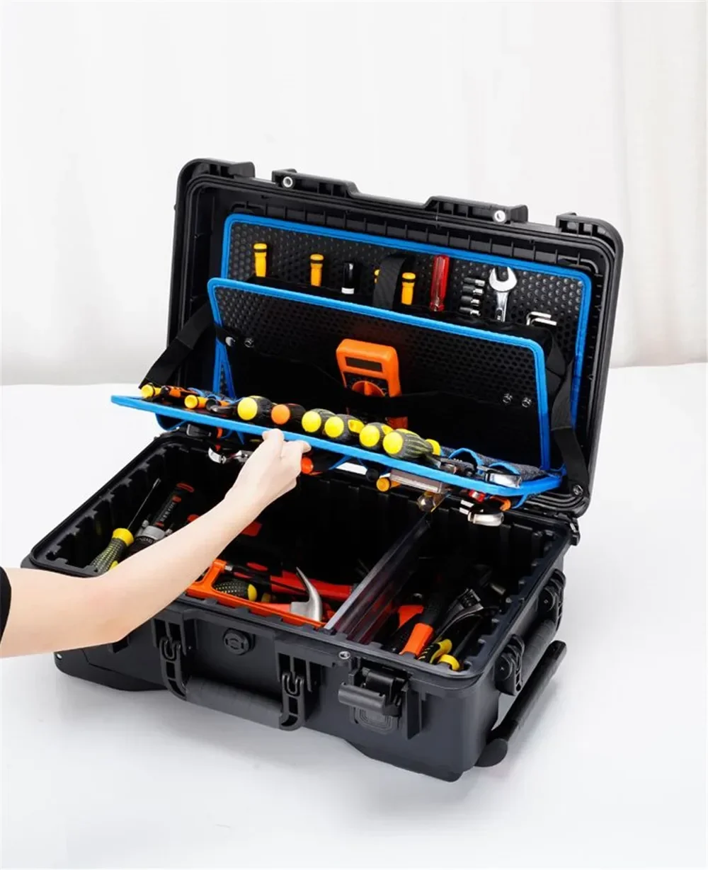 NEW Tool Box Waterproof Multi-Pocket Aluminum Divider Outdoor Luggage (Hand Drawer) Tool Organizer Power Tool Boxes